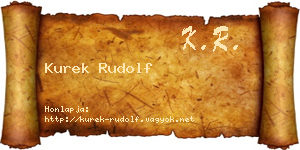 Kurek Rudolf névjegykártya